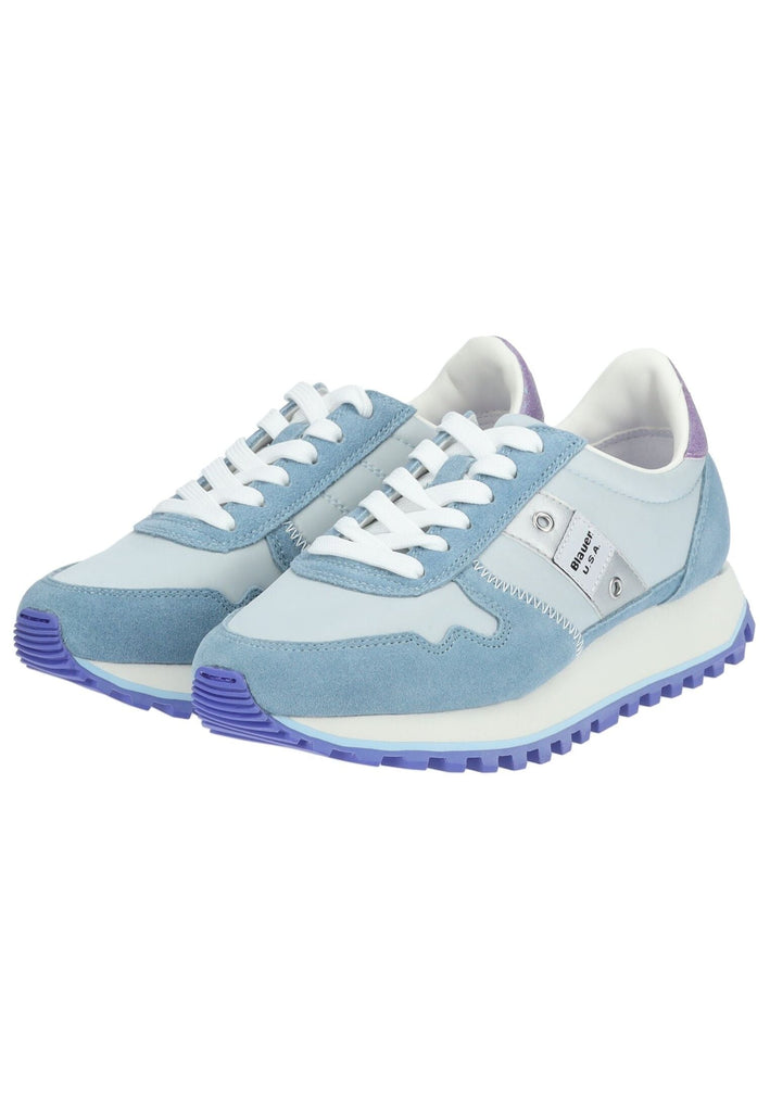 Blauer Sneaker Leder/Textil Hellblau