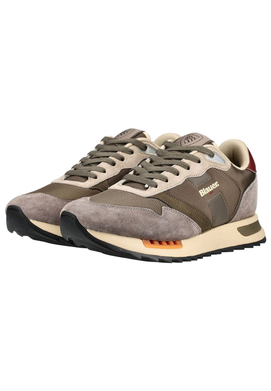 Blauer Sneaker Leder/Textil Military