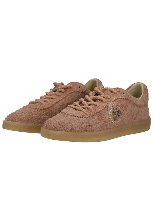 Blauer Sneaker Leder/Textil Nude