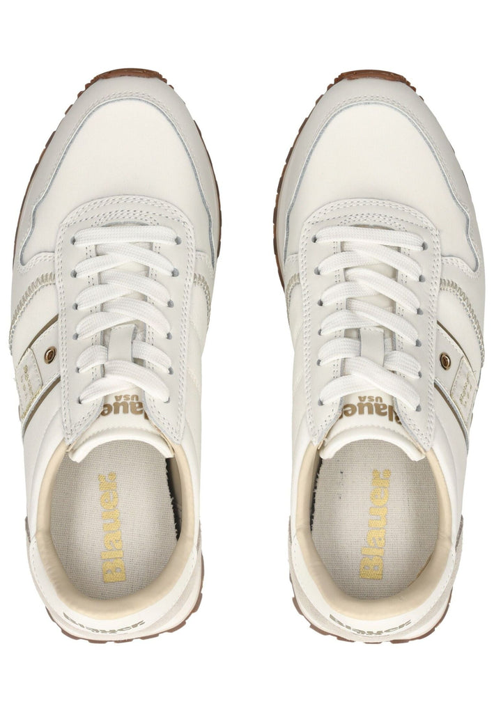 Blauer Sneaker Leder/Textil Weiß