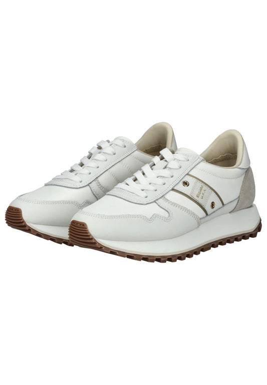 Blauer Sneaker Leder/Textil Weiß
