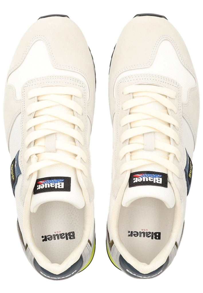 Blauer Sneaker Leder/Textil Weiß/Grau