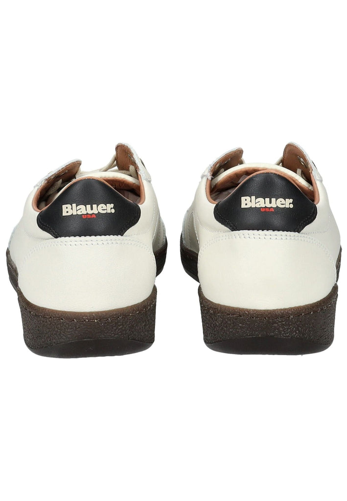 Blauer Sneaker Leder/Textil Weiß/Schwarz