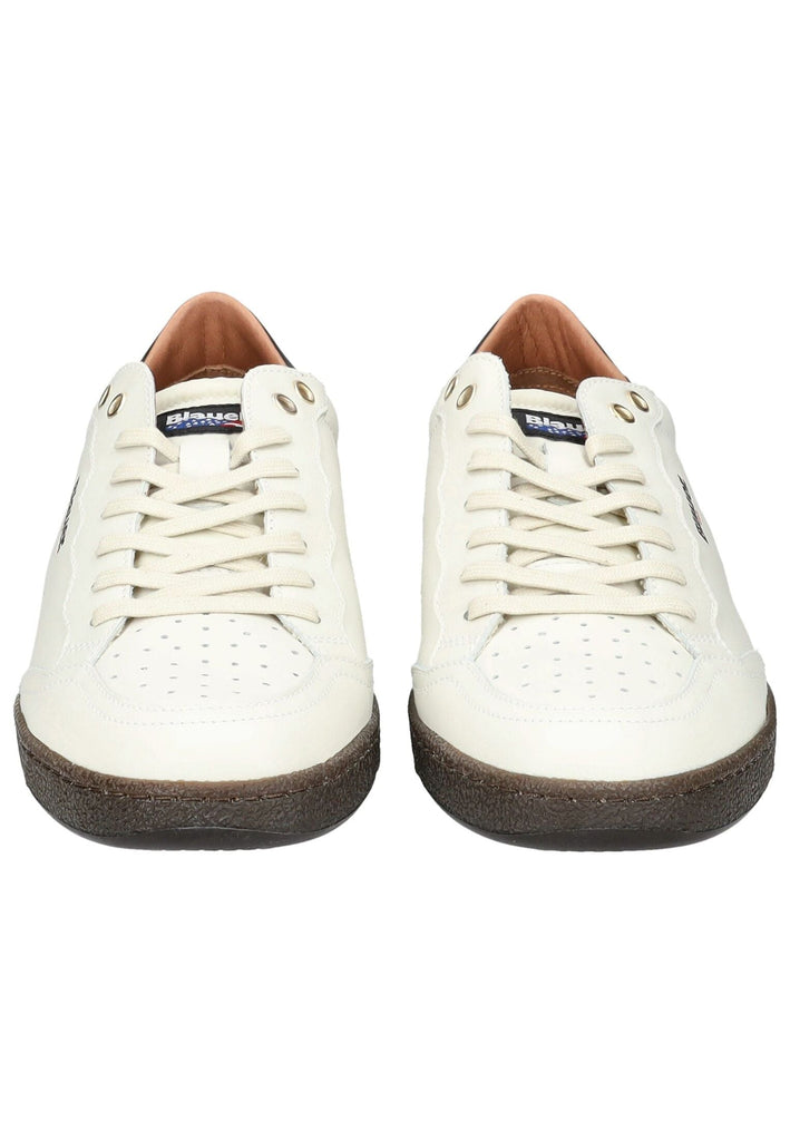 Blauer Sneaker Leder/Textil Weiß/Schwarz