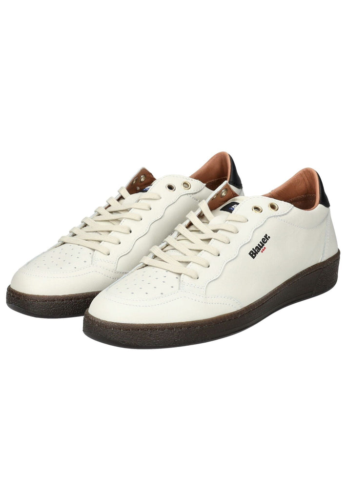 Blauer Sneaker Leder/Textil Weiß/Schwarz