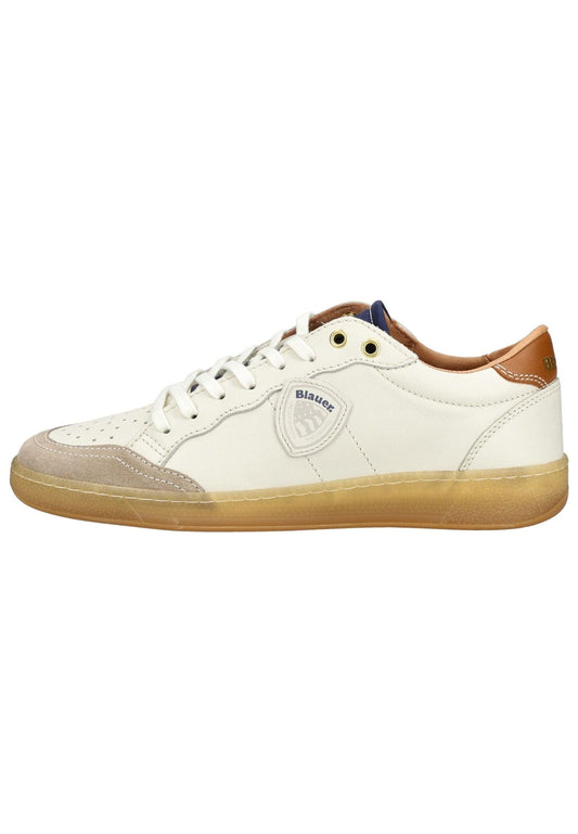 Blauer Sneaker Leder Weiß/Blau