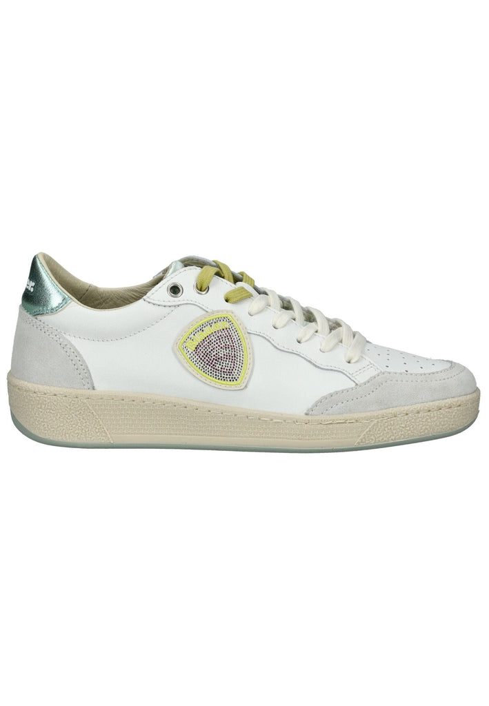 Blauer Sneaker Leder Weiß/Grau