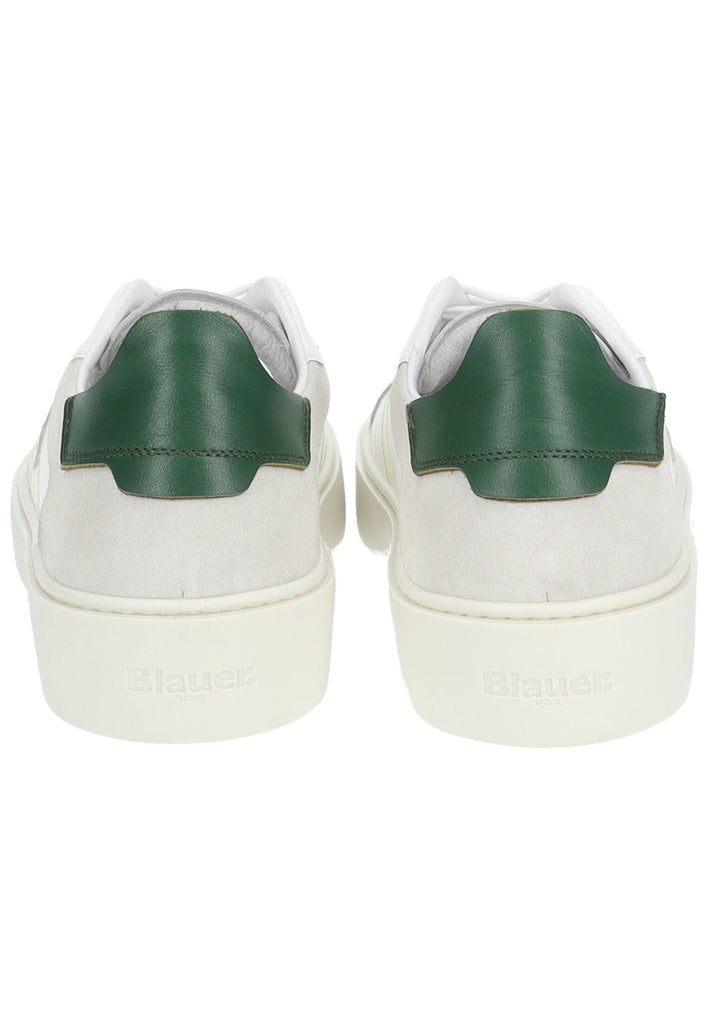 Blauer Sneaker Leder Weiß/Grün