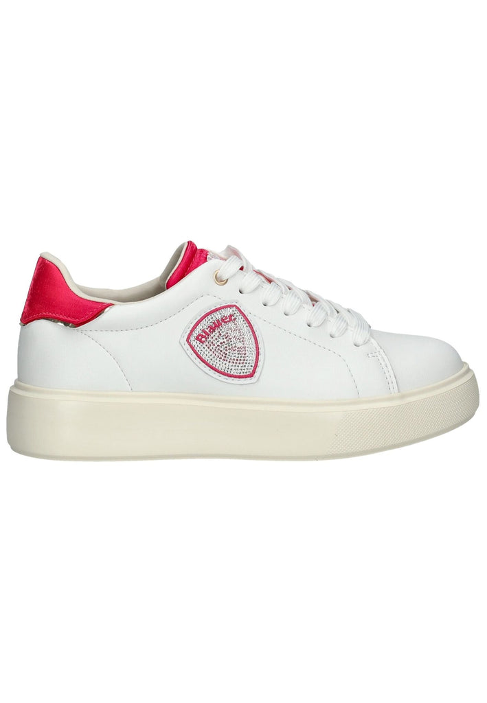 Blauer Sneaker Leder Weiß/Pink