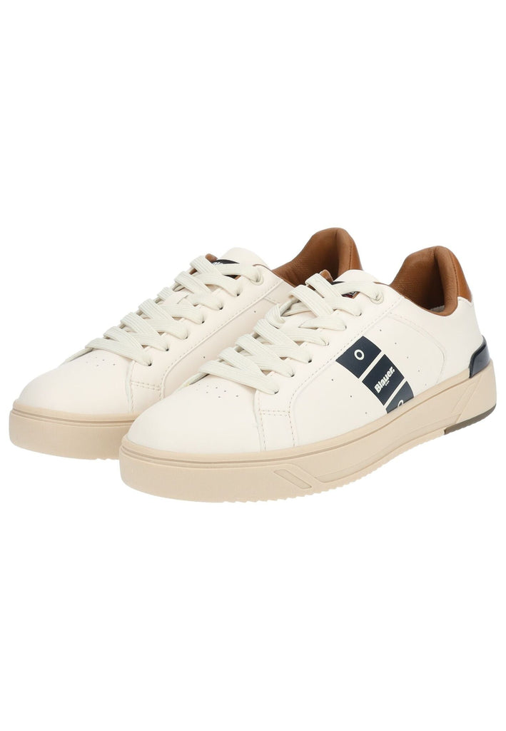 Blauer Sneaker Lederimitat Cream