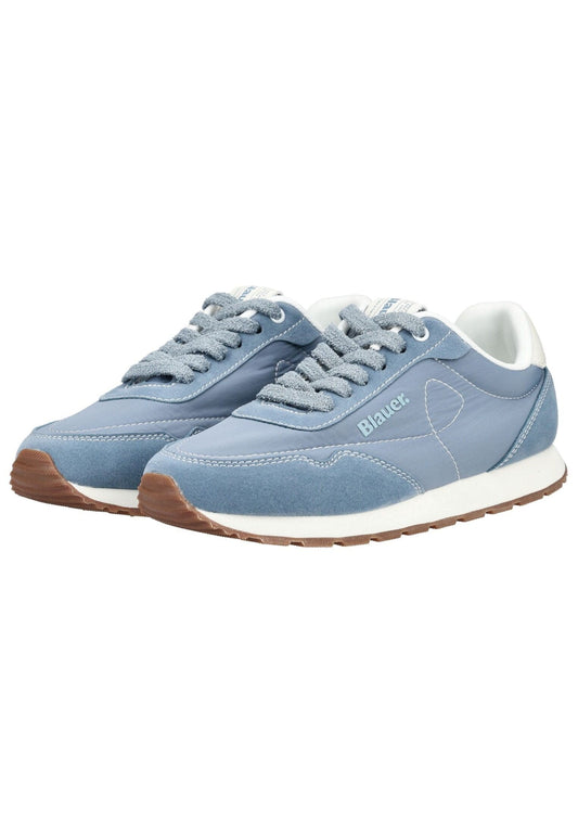 Blauer Sneaker Lederimitat/Textil Hellblau