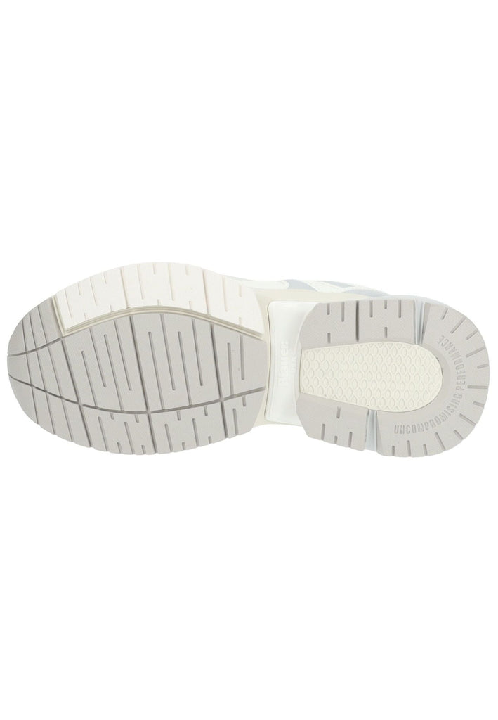 Blauer Sneaker Lederimitat/Textil Weiß/Silber