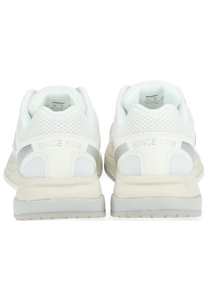 Blauer Sneaker Lederimitat/Textil Weiß/Silber