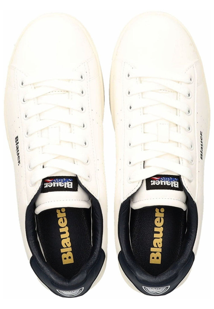 Blauer Sneaker Lederimitat Weiß/Navy