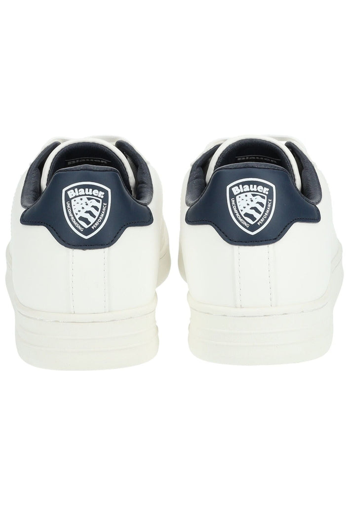 Blauer Sneaker Lederimitat Weiß/Navy