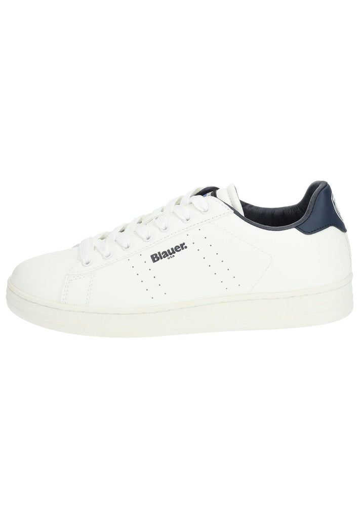 Blauer Sneaker Lederimitat Weiß/Navy
