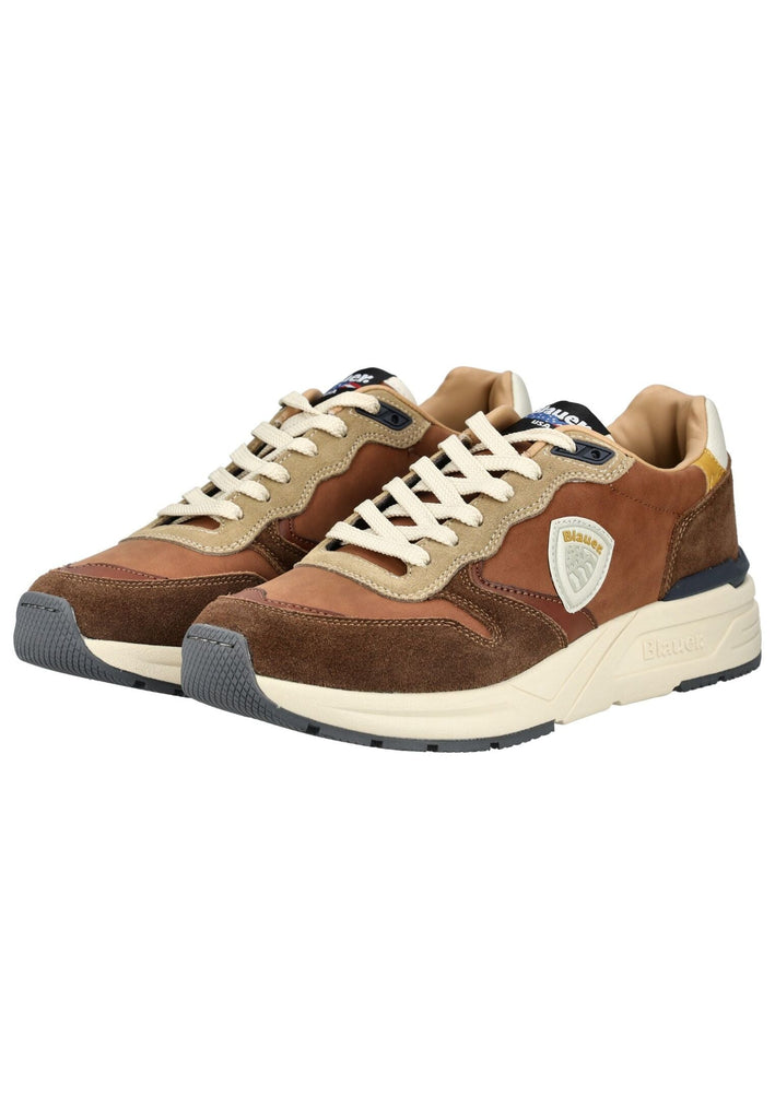 Blauer Sneaker Veloursleder/Textil Braun