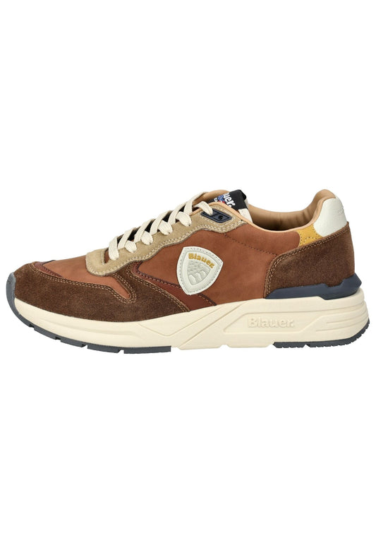 Blauer Sneaker Veloursleder/Textil Braun