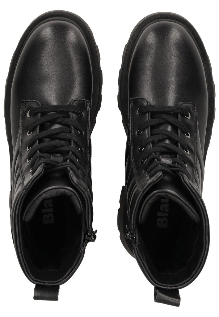 Blauer Stiefelette Leder/Synthetik Schwarz