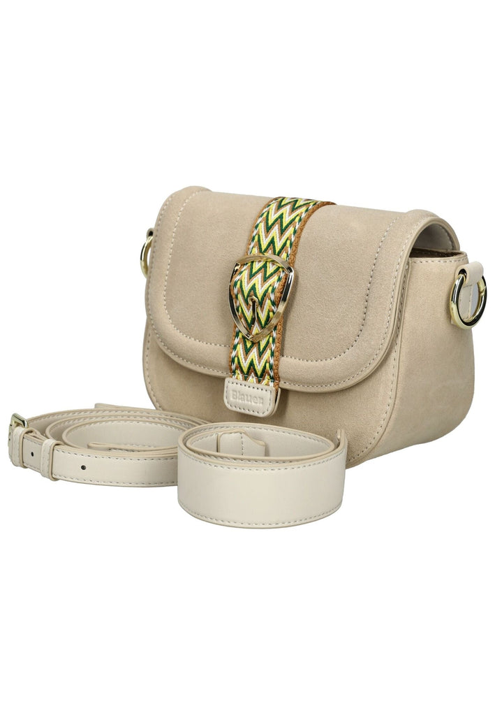 Blauer Taschen Leder/Textil Cream