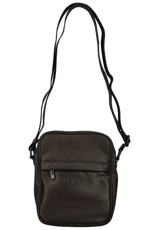 Blauer Taschen Lederimitat Dunkelbraun
