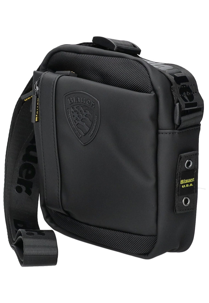 Blauer Taschen Lederimitat/Nylon Schwarz