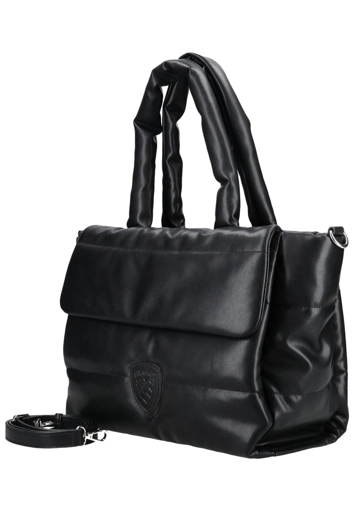 Blauer Taschen Lederimitat Schwarz