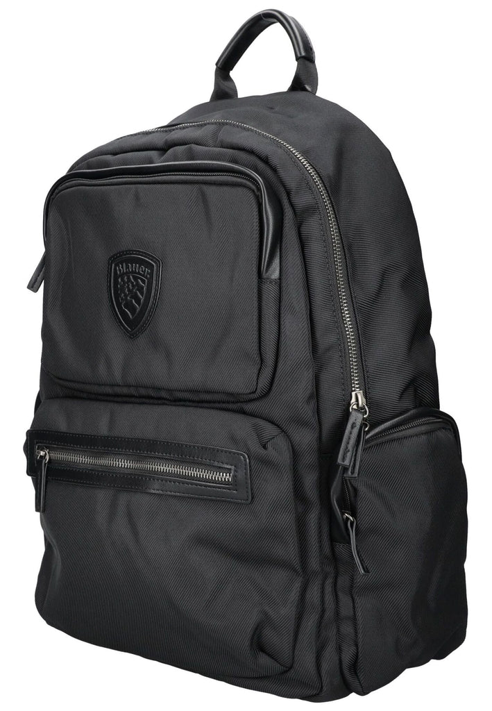 Blauer Taschen Lederimitat/Textil Schwarz