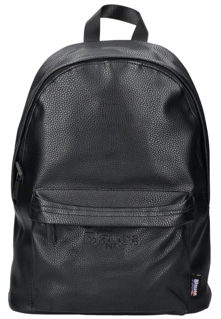 Blauer Taschen Lederimitat/Textil Schwarz