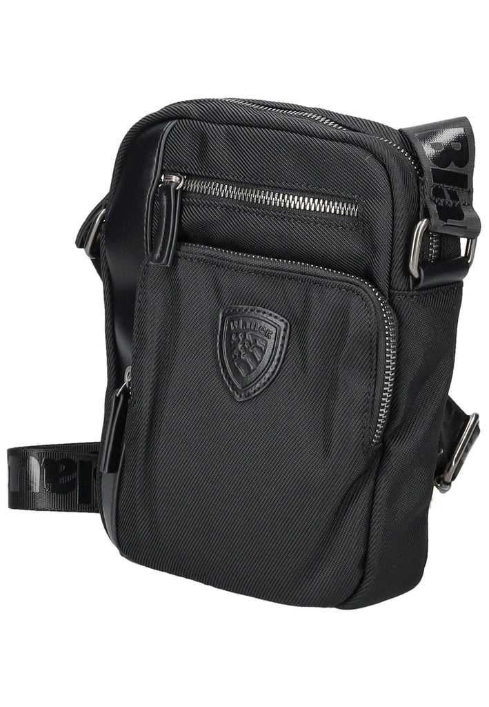 Blauer Taschen Lederimitat/Textil Schwarz