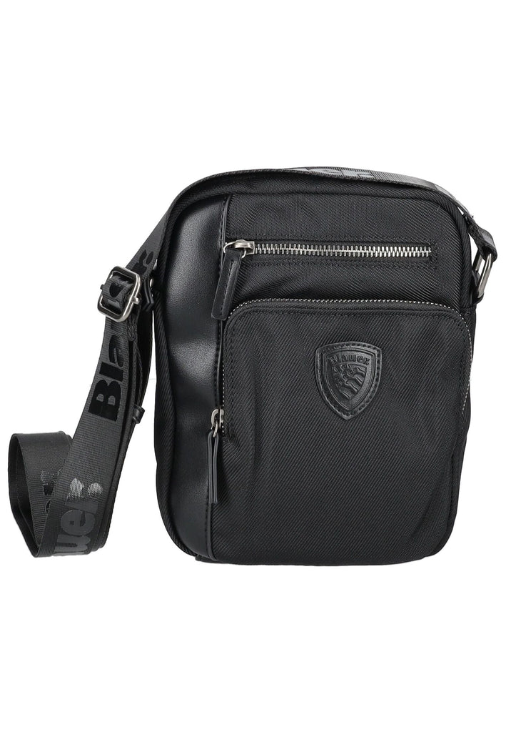 Blauer Taschen Lederimitat/Textil Schwarz