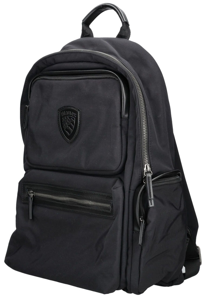 Blauer Taschen Lederimitat/Textil Schwarz