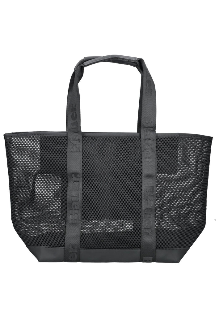 Blauer Taschen Lederimitat/Textil Schwarz