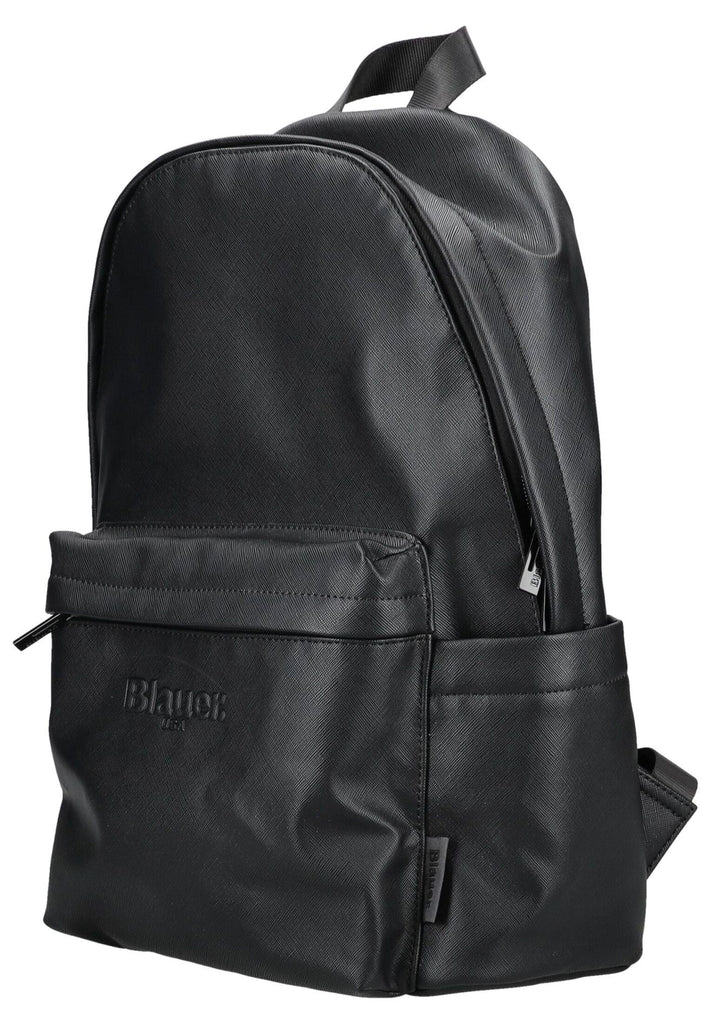 Blauer Taschen Lederimitat/Textil Schwarz