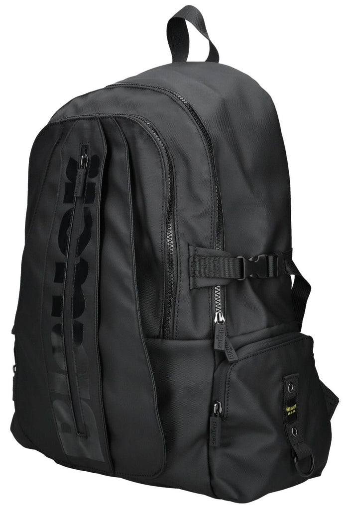 Blauer Taschen Textil Schwarz