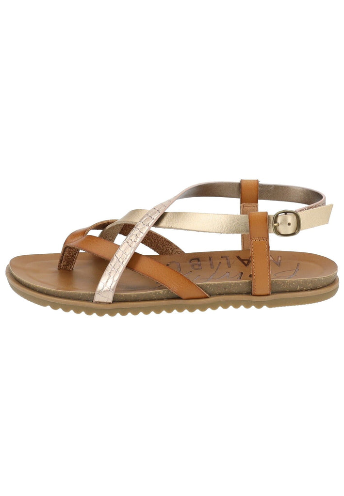 Sandalen Blowfish Zehensteg Lederimitat Braun/Gold