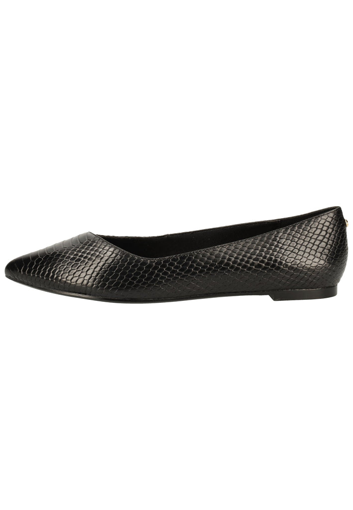 Buffalo Ballerinas Leder Struktur Schwarz