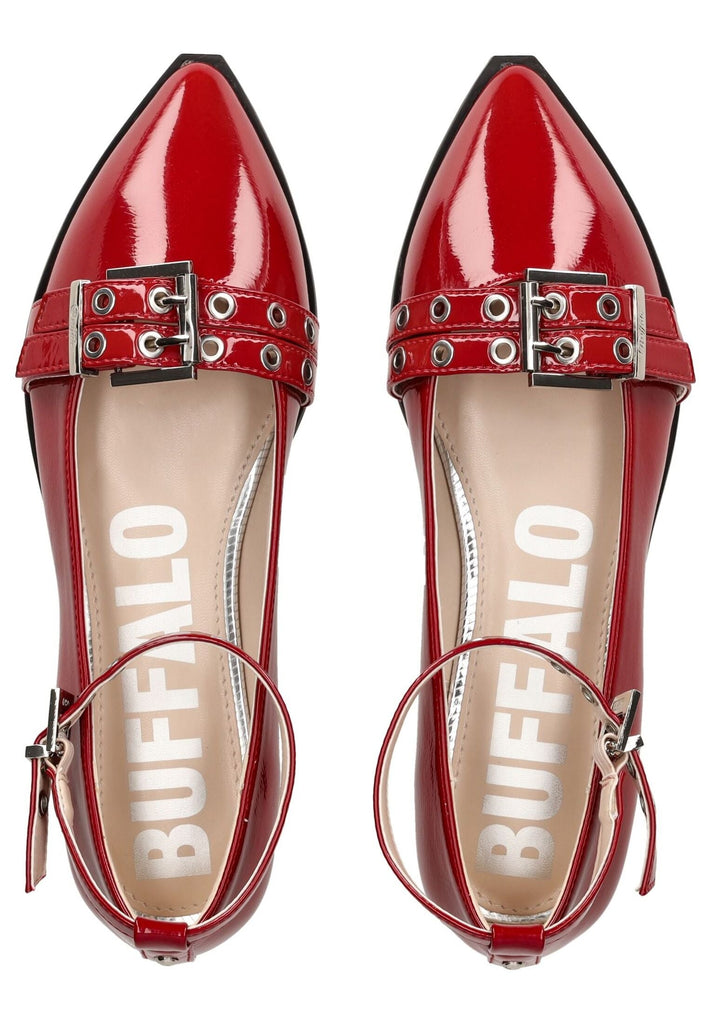 Buffalo Ballerinas Lederimitat Rot Lack