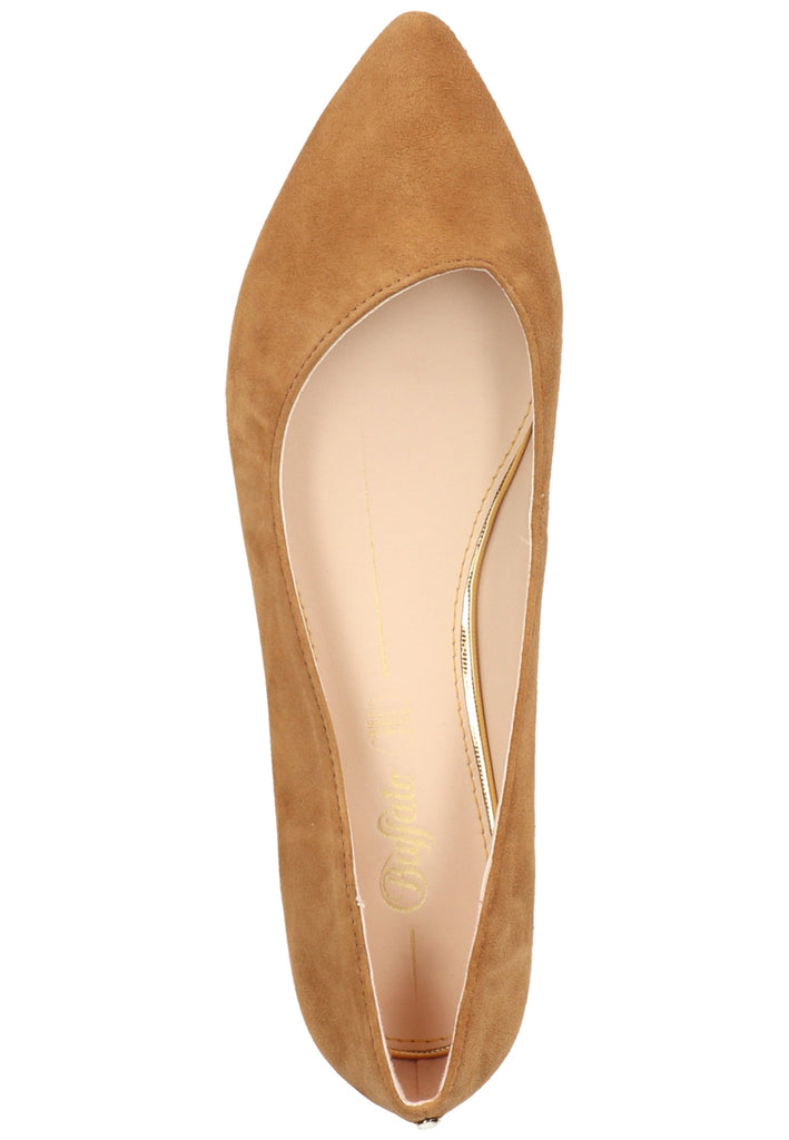 Buffalo Ballerinas Veloursleder Cognac
