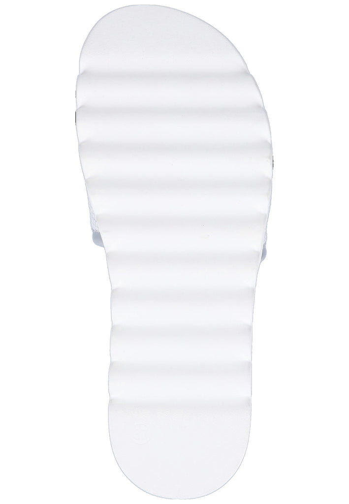 Buffalo Pantoletten Leder/Textil Silber