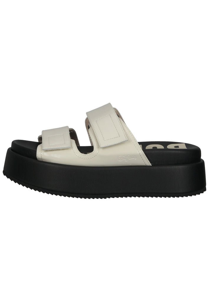 Buffalo Pantoletten Lederimitat Cream