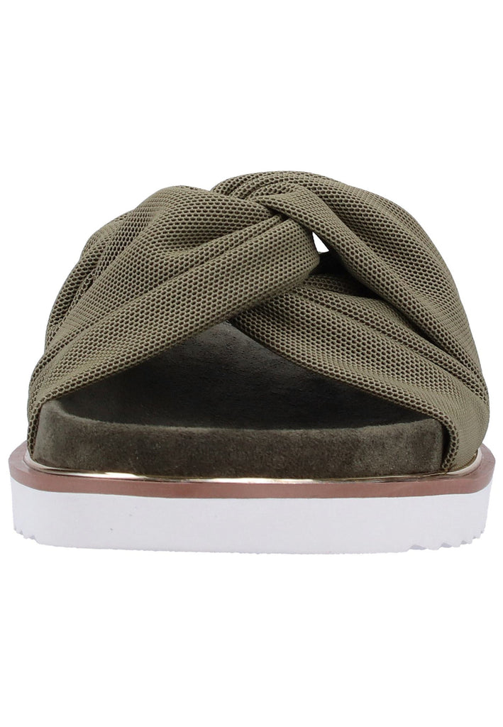 Buffalo Pantoletten Lederimitat Khaki