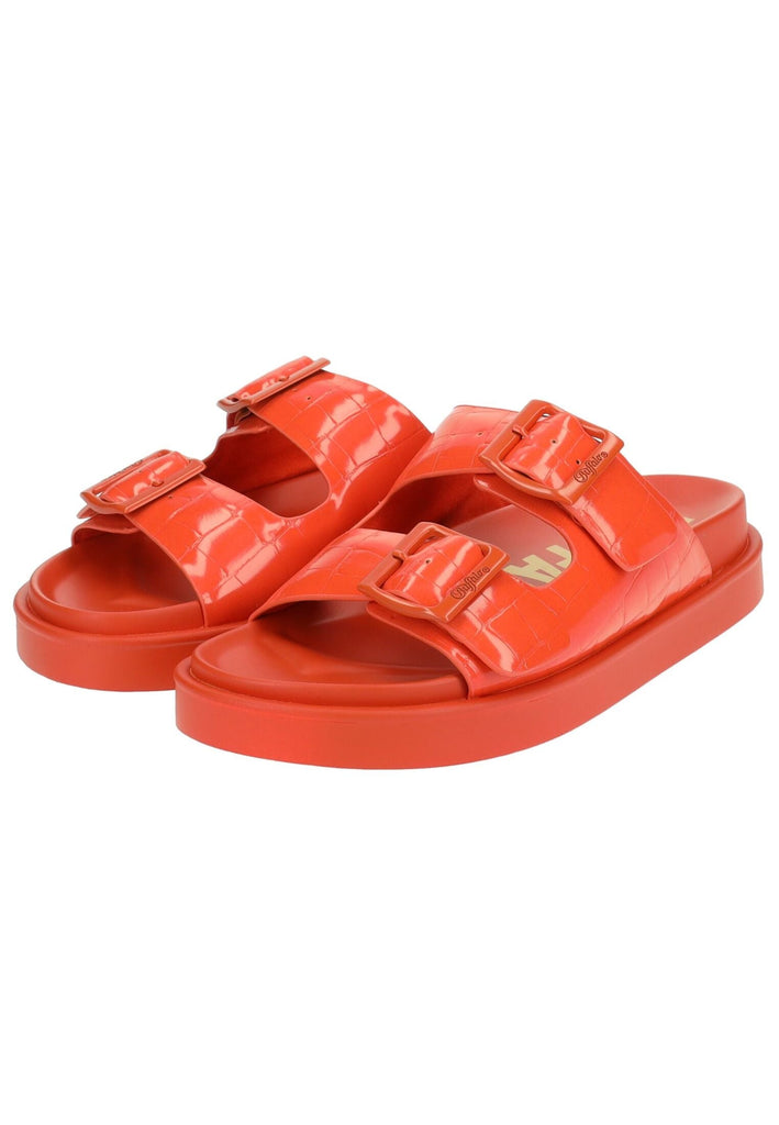 Buffalo Pantoletten Lederimitat Orange