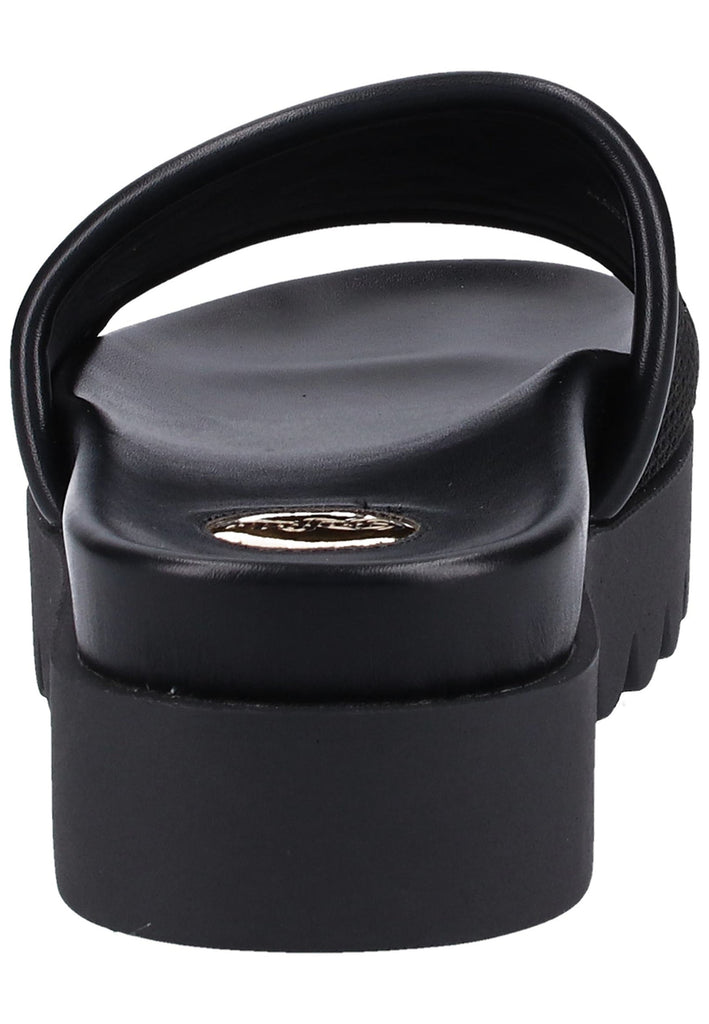 Buffalo Pantoletten Lederimitat Schwarz