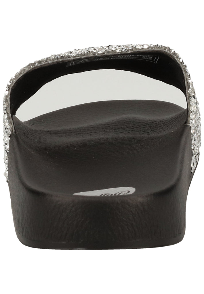 Buffalo Pantoletten Lederimitat Silber