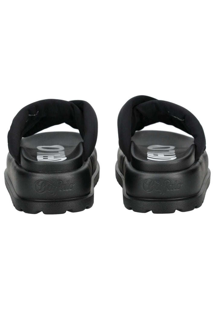 Buffalo Pantoletten Lederimitat/Textil Schwarz