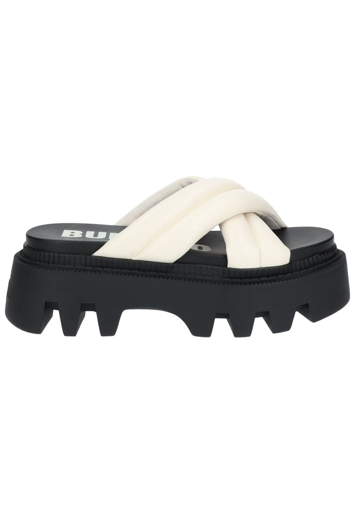 Buffalo Pantoletten Lederimitat Weiß