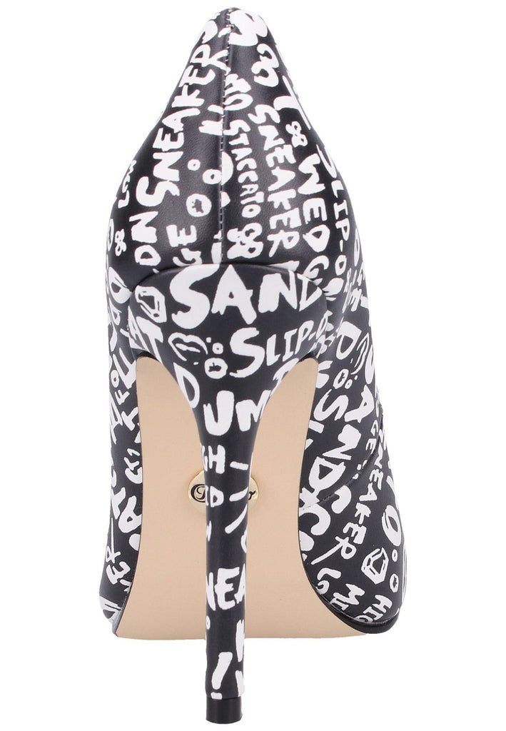 Buffalo Pumps Lederimitat Schwarz/Weiß