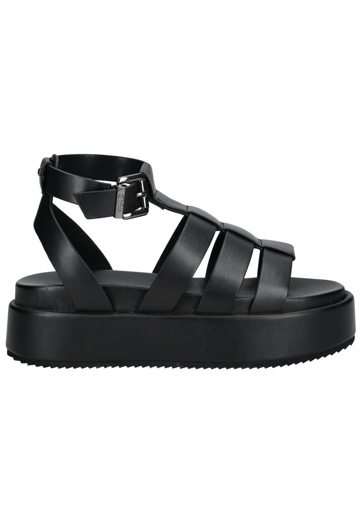 Buffalo Sandalen Lederimitat Schwarz