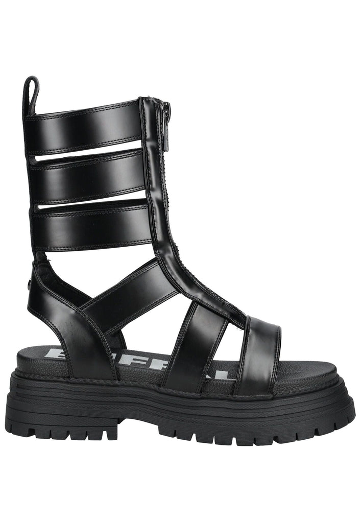 Buffalo Sandalen Lederimitat Schwarz